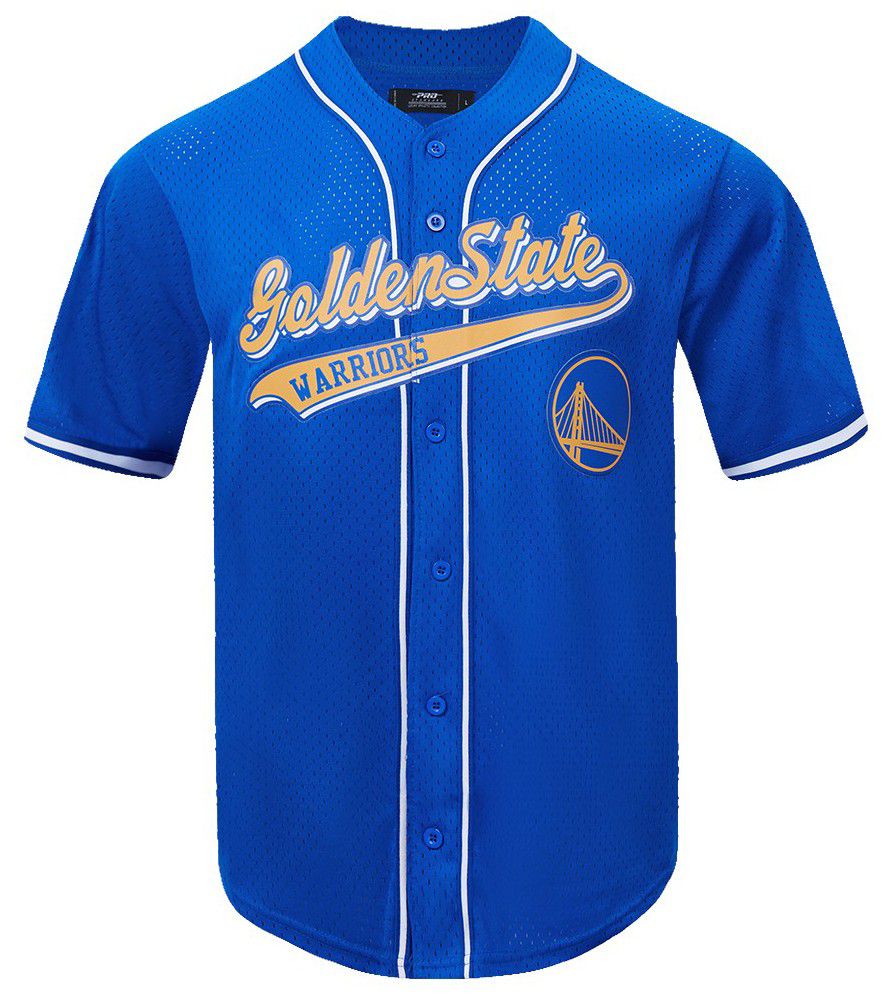Pro Standard Men's Golden State Warriors Logo Blue Button Down Shirt product image