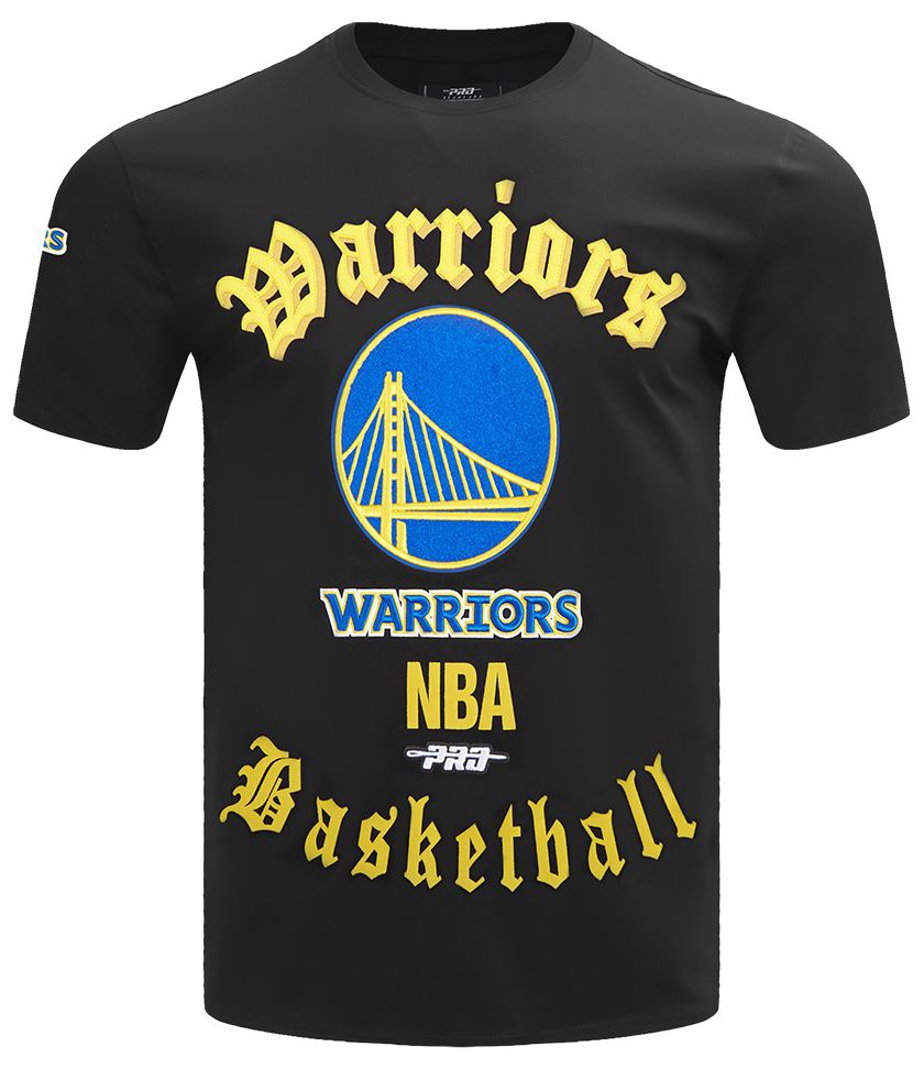 Pro Standard Men's Golden State Warriors Black Old English Short Sleeve T-Shirt product image