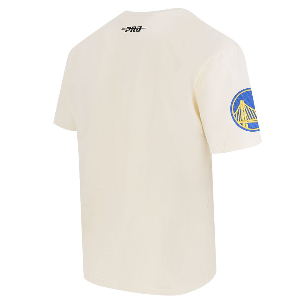 Pro Standard Men's Golden State Warriors Off White Script Drop Shoulder T-Shirt product image