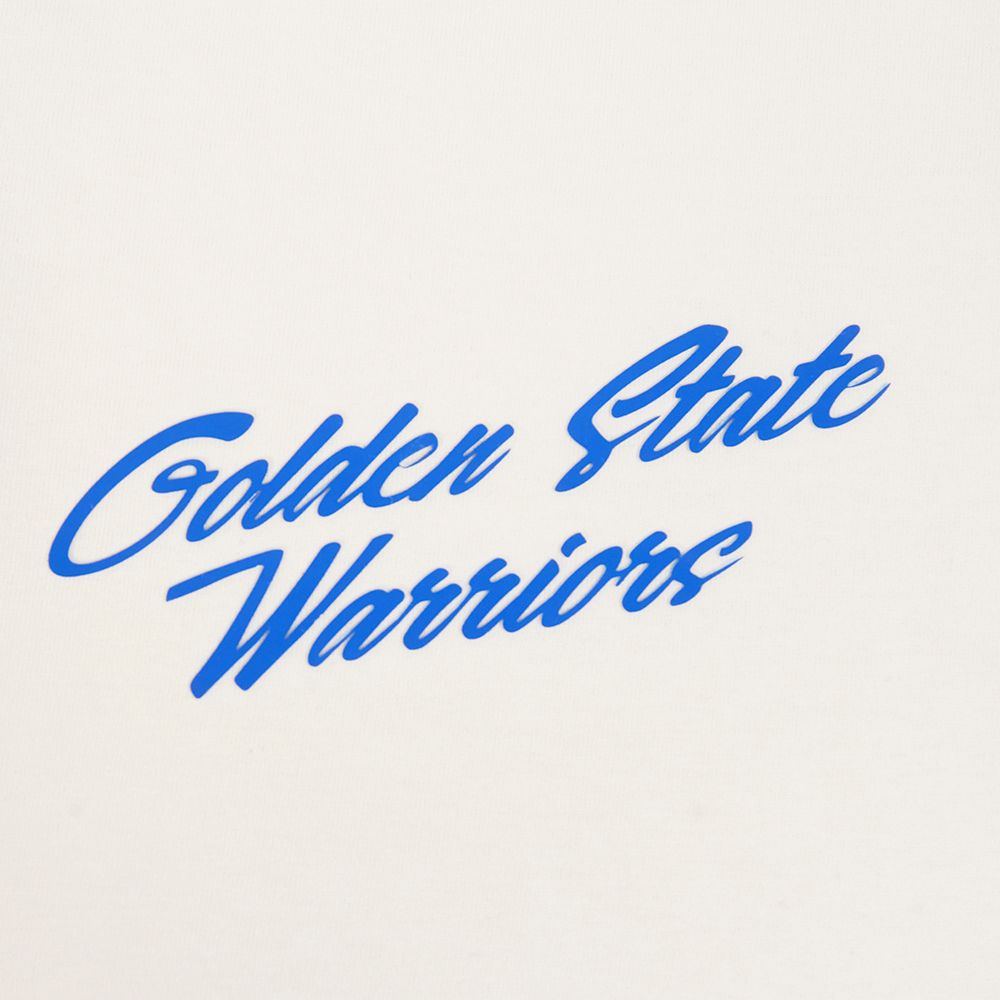 Pro Standard Men's Golden State Warriors Off White Script Drop Shoulder T-Shirt product image