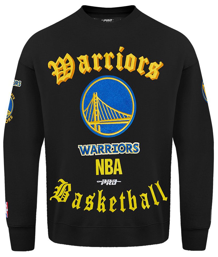 Pro Standard Men's Golden State Warriors Black Old English Fleece Crew Neck Sweatshirt product image