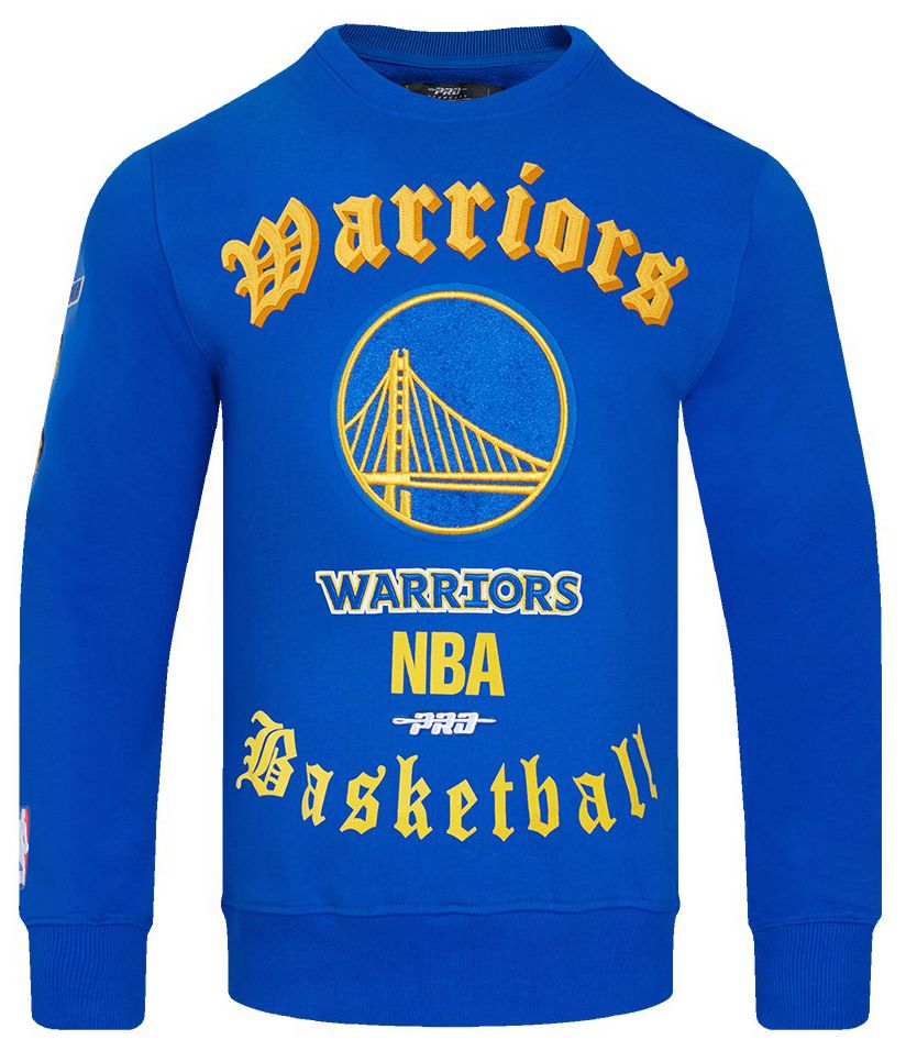 Pro Standard Men's Golden State Warriors Blue Old English Fleece Crew Neck Sweatshirt product image