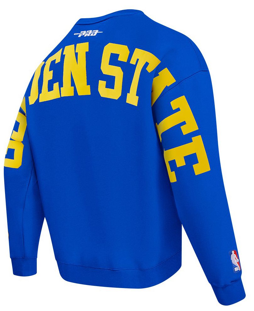 Pro Standard Men's Golden State Warriors Blue Wing Span Drop Fleece Crew Sweatshirt product image