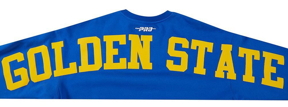 Pro Standard Men's Golden State Warriors Blue Wing Span Drop Fleece Crew Sweatshirt product image