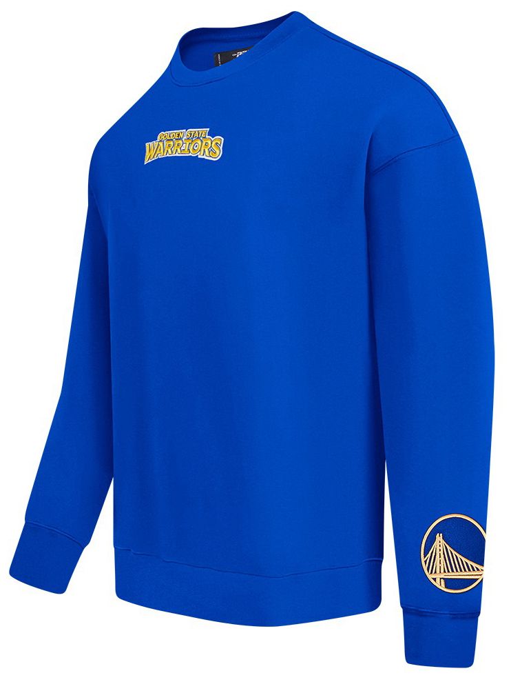 Pro Standard Men's Golden State Warriors Blue Wing Span Drop Fleece Crew Sweatshirt product image
