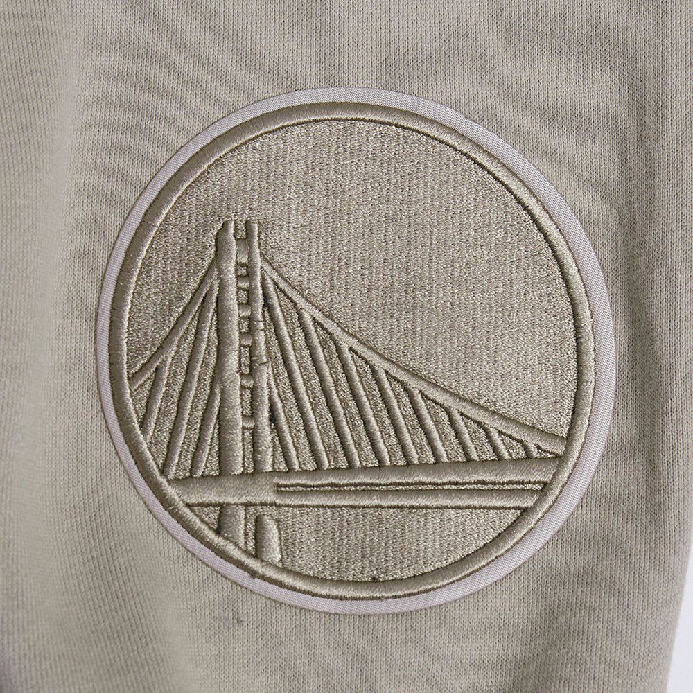 Pro Standard Men's Golden State Warriors Taupe Wing Span Drop Fleece Crew Sweatshirt product image