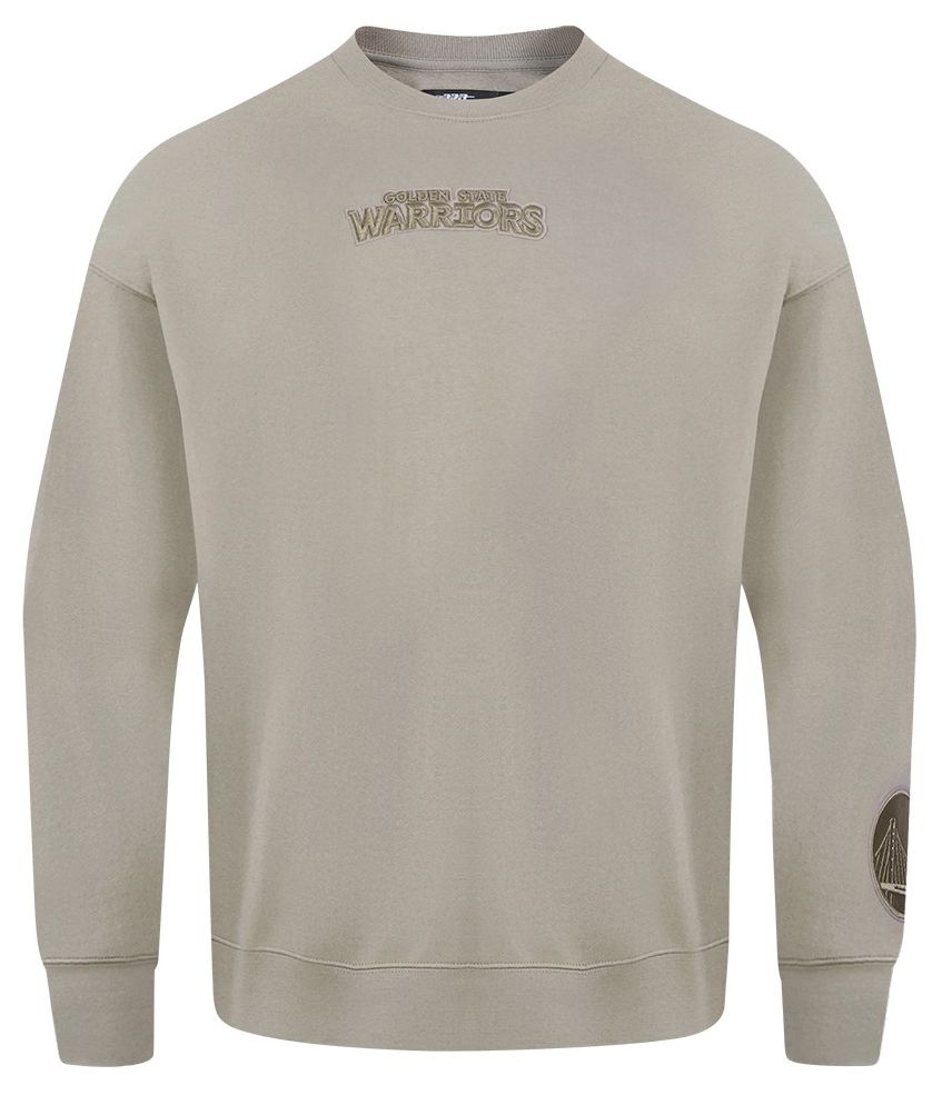Pro Standard Men's Golden State Warriors Taupe Wing Span Drop Fleece Crew Sweatshirt product image