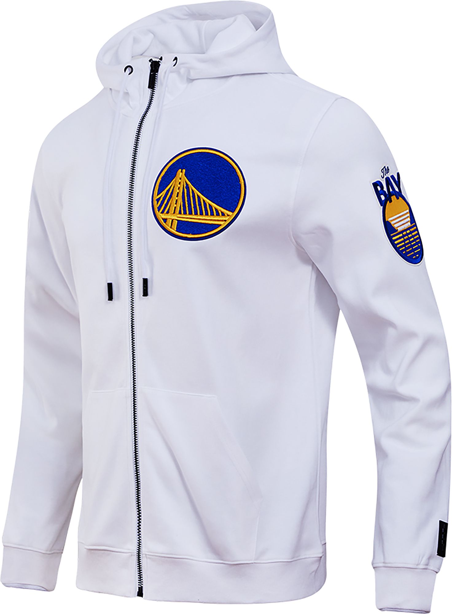 Pro Standard Men's Golden State Warriors White Chenille Full Zip Hoodie product image