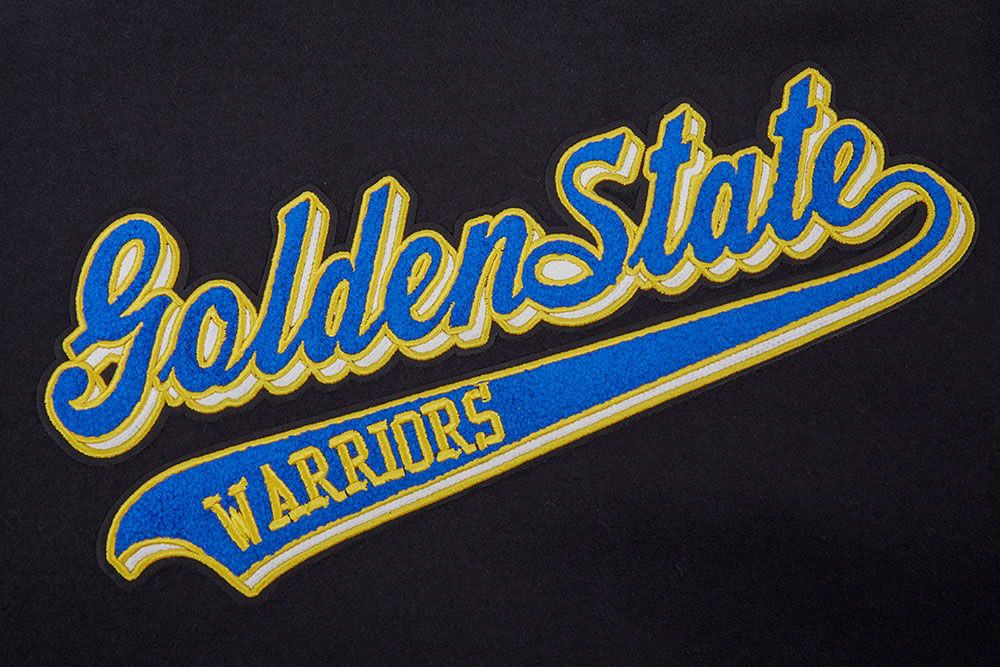 Pro Standard Men's Golden State Warriors Black Script Tail Rib Wool Varsity Jacket product image