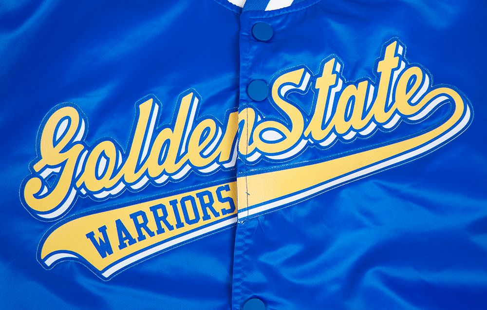Pro Standard Men's Golden State Warriors Royal Script Tail Satin Jacket product image