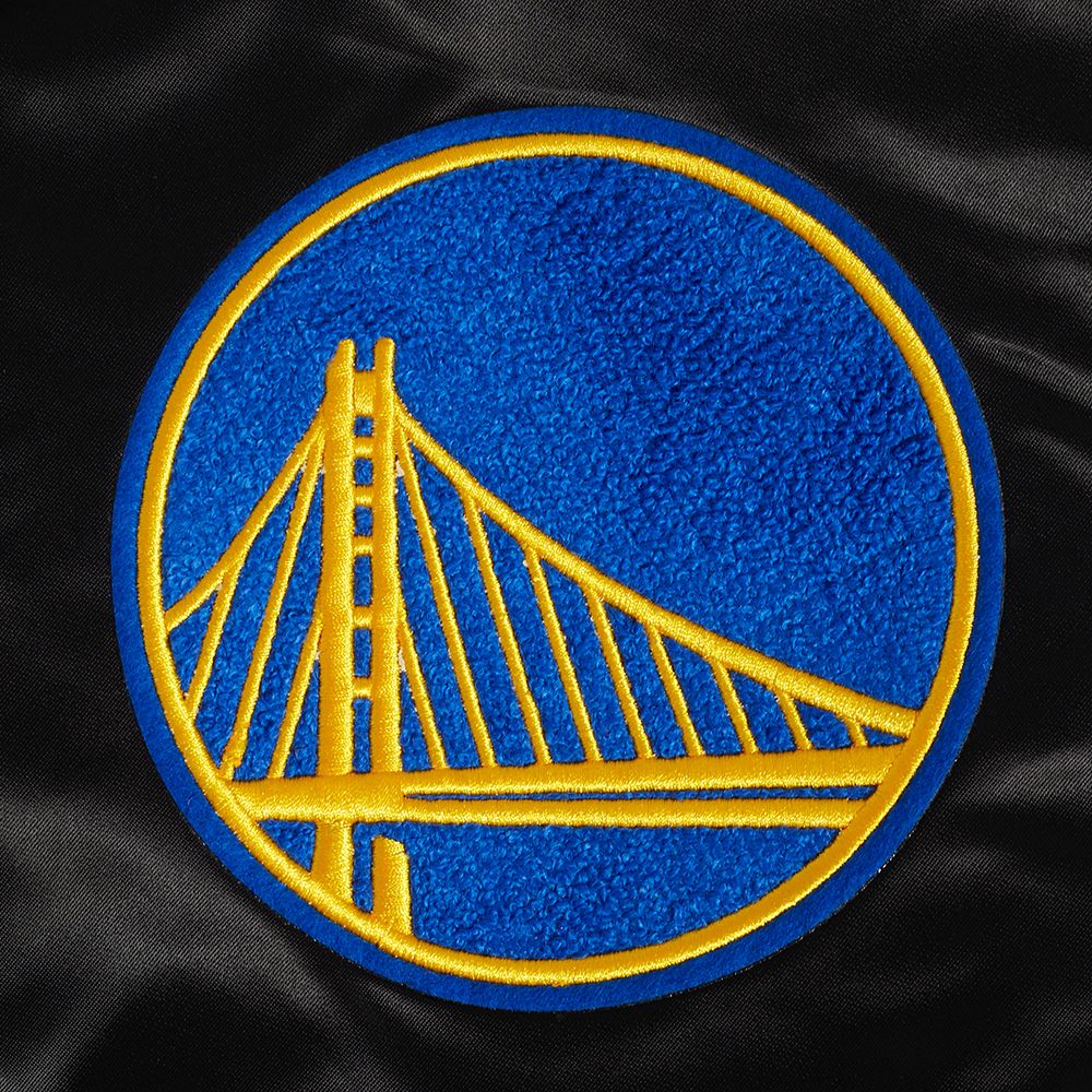 Pro Standard Men's Golden State Warriors Black Old English Rib Satin Jacket product image