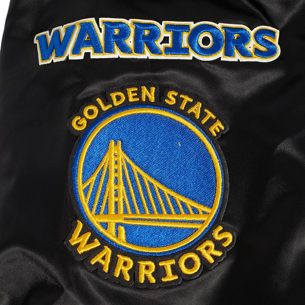 Pro Standard Men's Golden State Warriors Black Old English Rib Satin Jacket product image