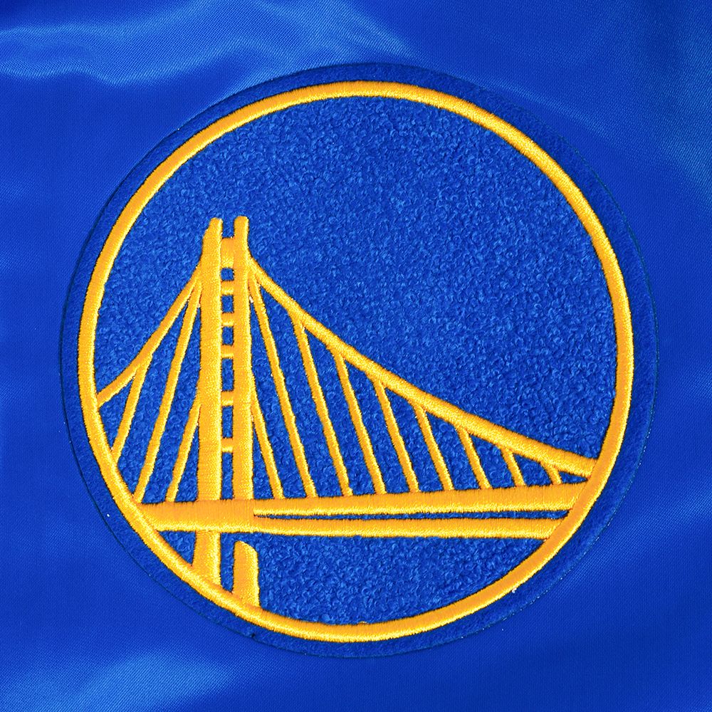 Pro Standard Men's Golden State Warriors Royal Old English Rib Satin Jacket product image