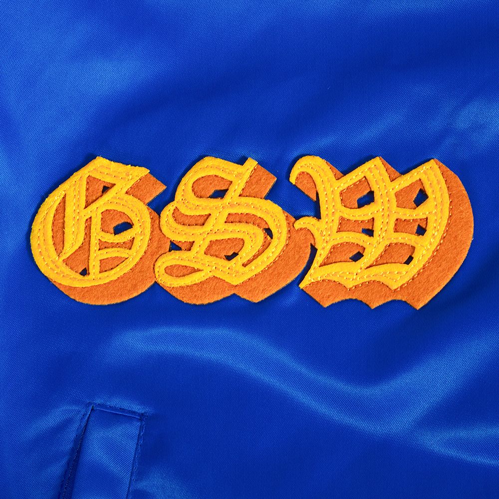 Pro Standard Men's Golden State Warriors Royal Old English Rib Satin Jacket product image