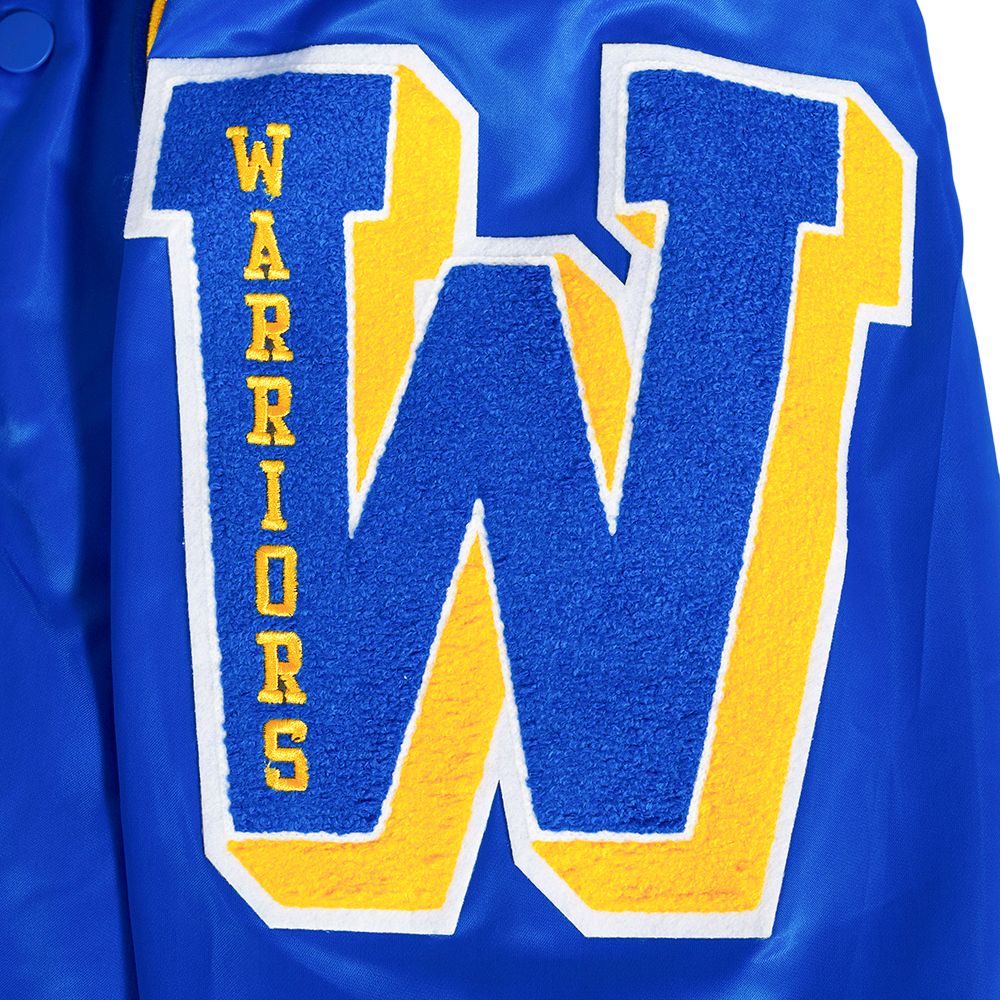 Pro Standard Men's Golden State Warriors Royal Old English Rib Satin Jacket product image