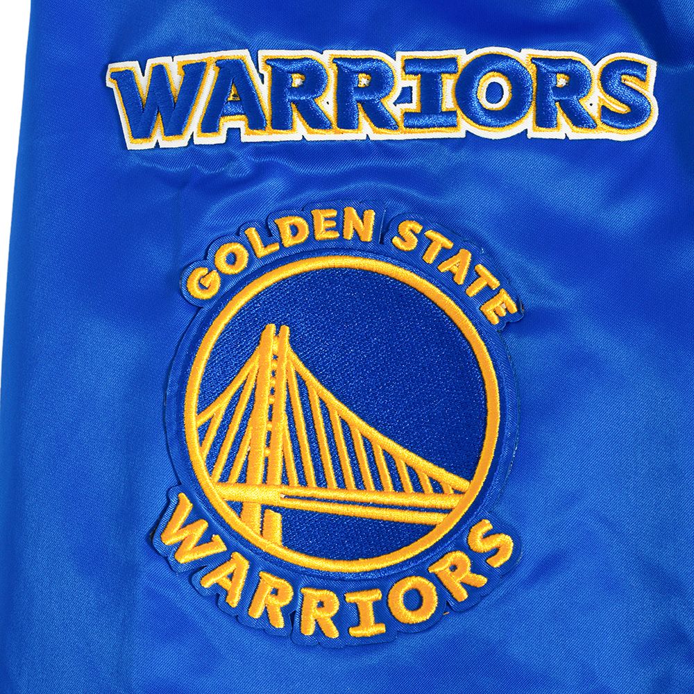 Pro Standard Men's Golden State Warriors Royal Old English Rib Satin Jacket product image