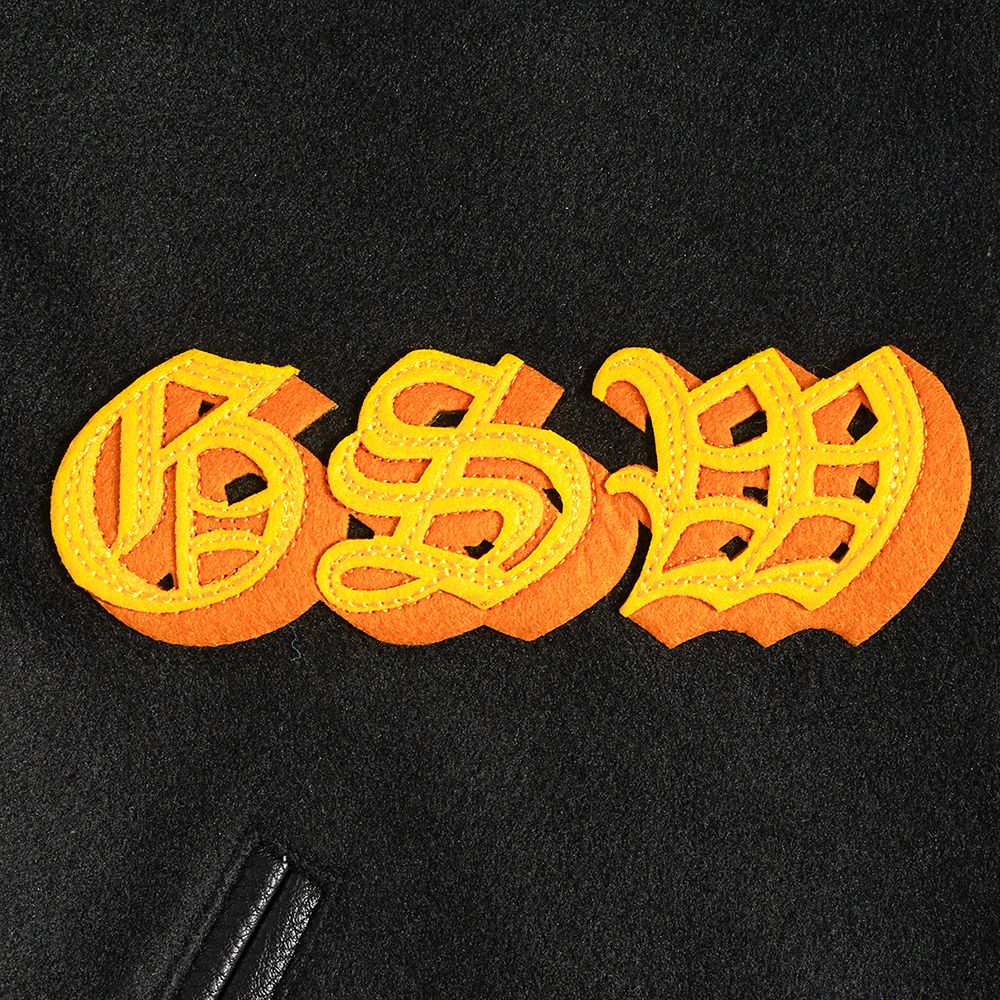 Pro Standard Men's Golden State Warriors Black Old English Rib Wool Varsity Jacket product image