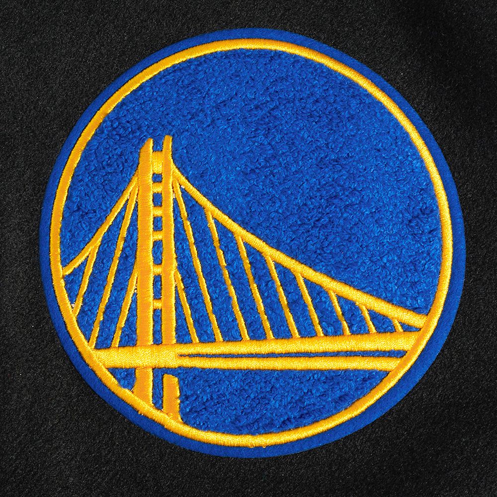 Pro Standard Men's Golden State Warriors Black Old English Rib Wool Varsity Jacket product image