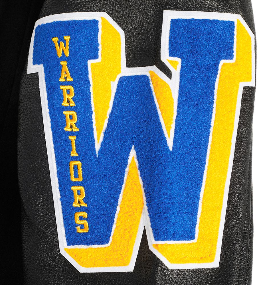 Pro Standard Men's Golden State Warriors Black Old English Rib Wool Varsity Jacket product image