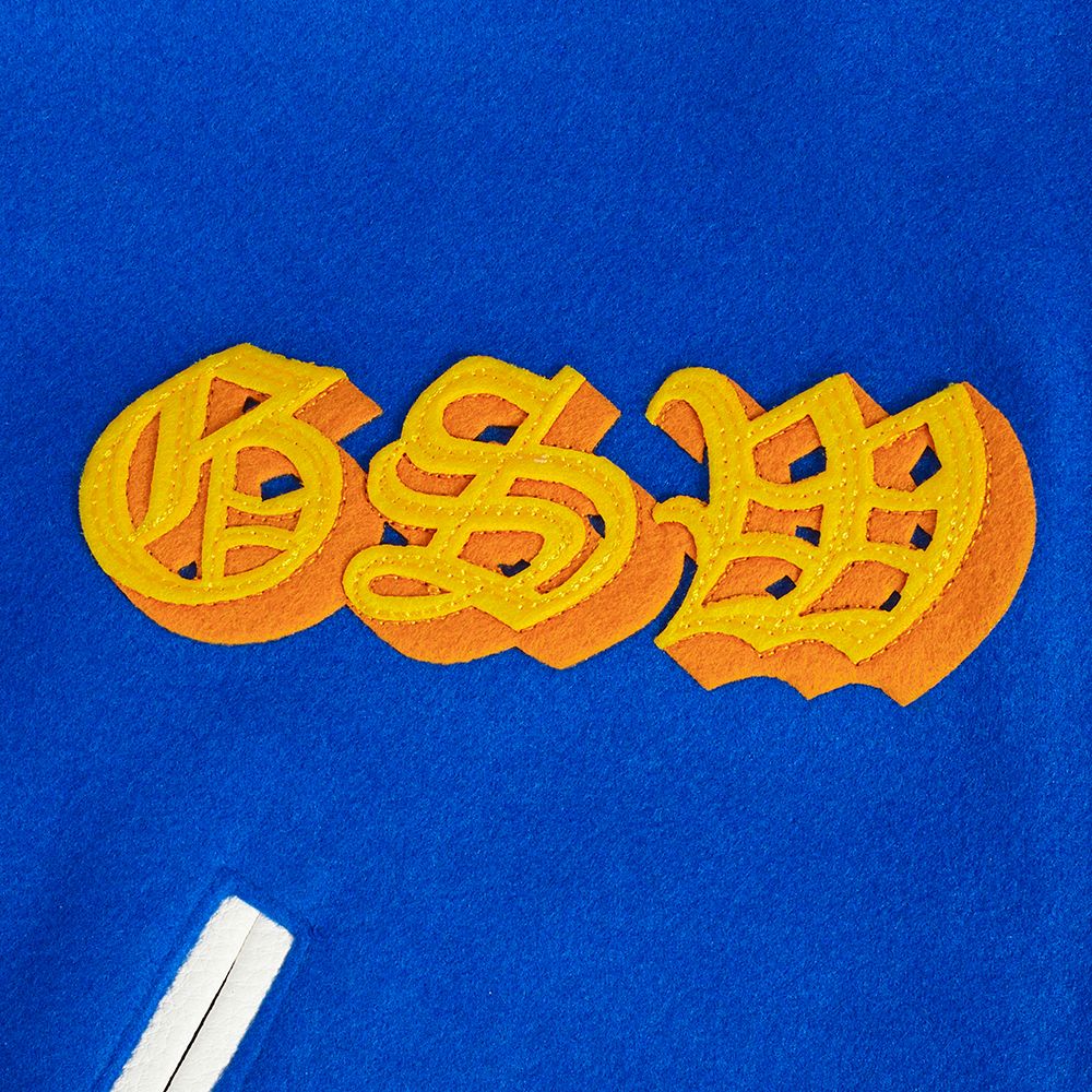 Pro Standard Men's Golden State Warriors Royal Old English Rib Wool Varsity Jacket product image