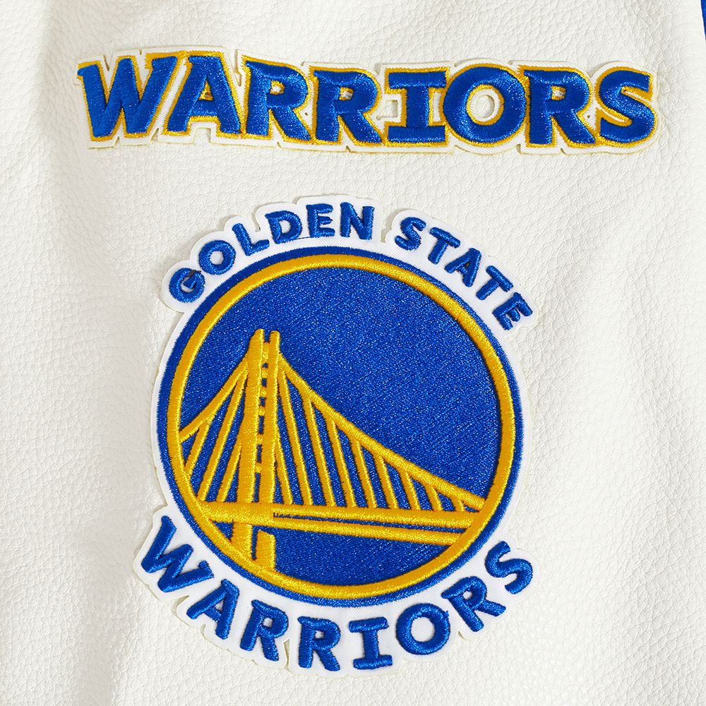 Pro Standard Men's Golden State Warriors Royal Old English Rib Wool Varsity Jacket product image