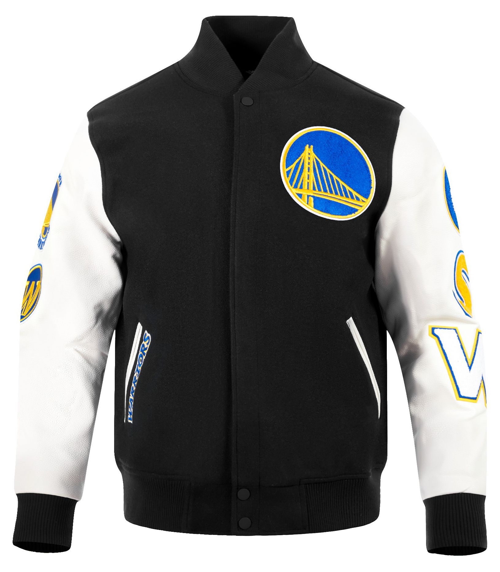 Pro Standard Men's Golden State Warriors Black Classic Wool Varsity Jacket product image