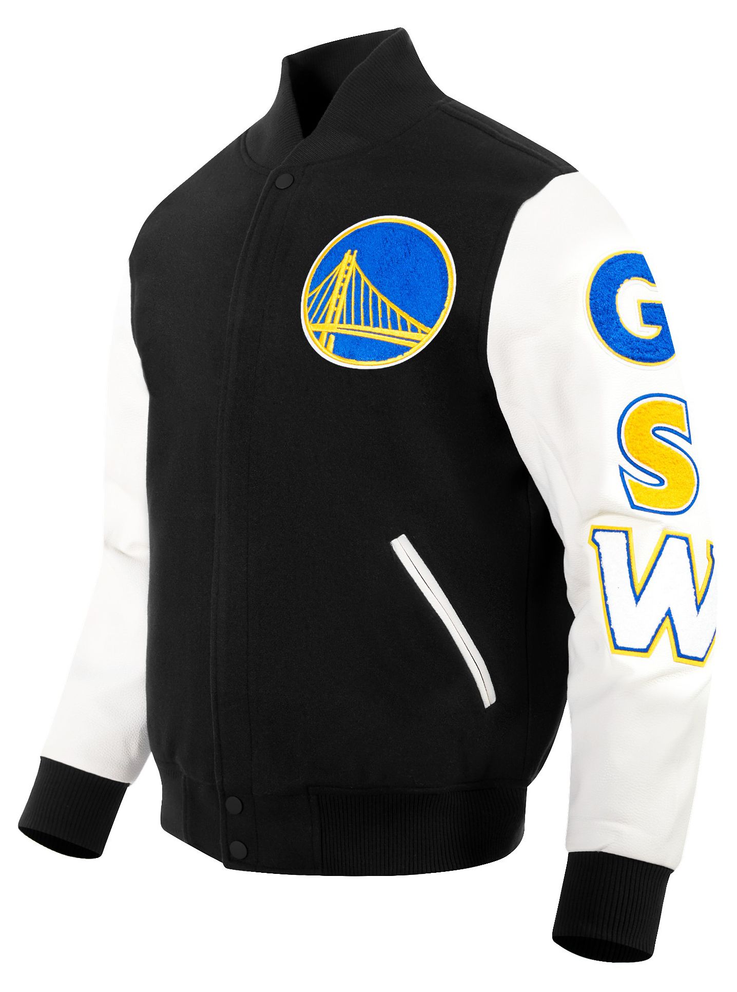 Pro Standard Men's Golden State Warriors Black Classic Wool Varsity Jacket product image