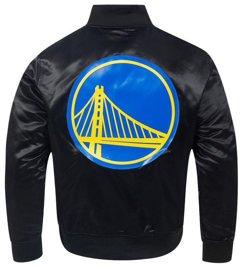 Pro Standard Men's Golden State Warriors Black Big Logo Satin Jacket product image