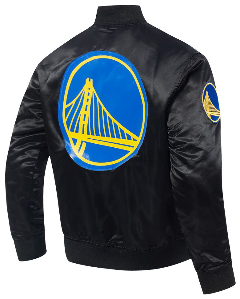 Pro Standard Men's Golden State Warriors Black Big Logo Satin Jacket product image