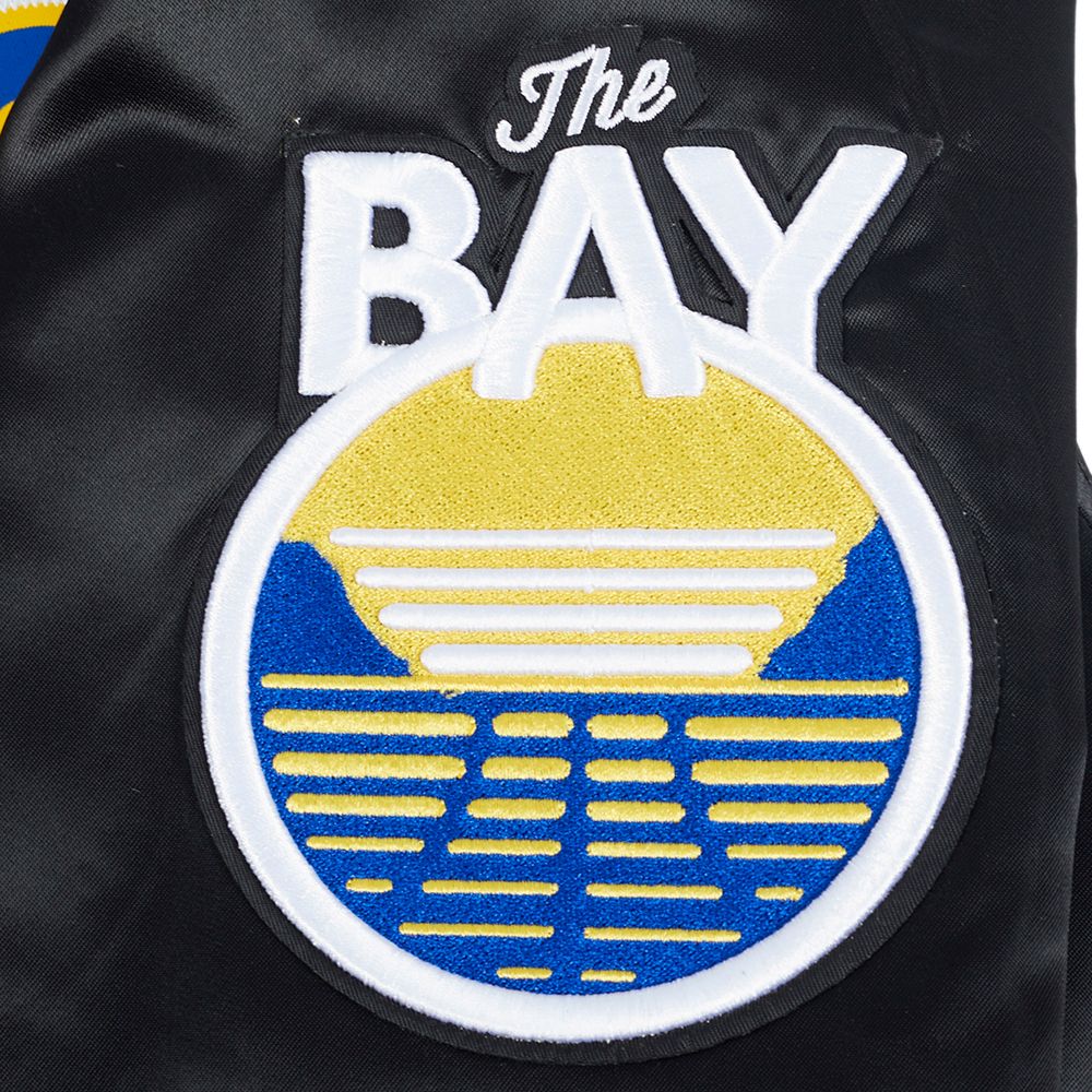 Pro Standard Men's Golden State Warriors Black Big Logo Satin Jacket product image