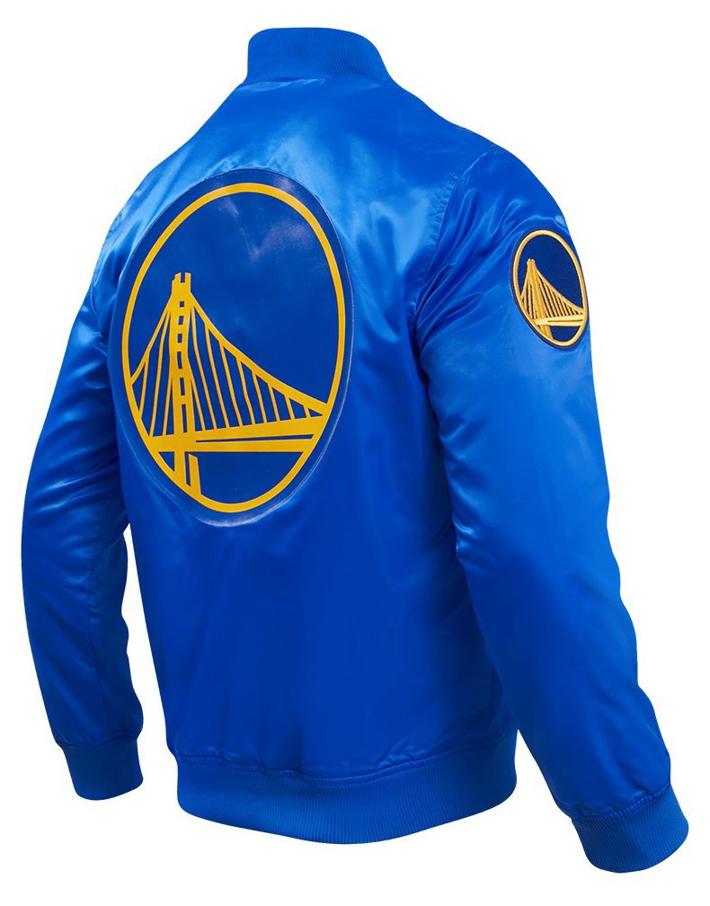 Pro Standard Men's Golden State Warriors Royal Big Logo Satin Jacket product image
