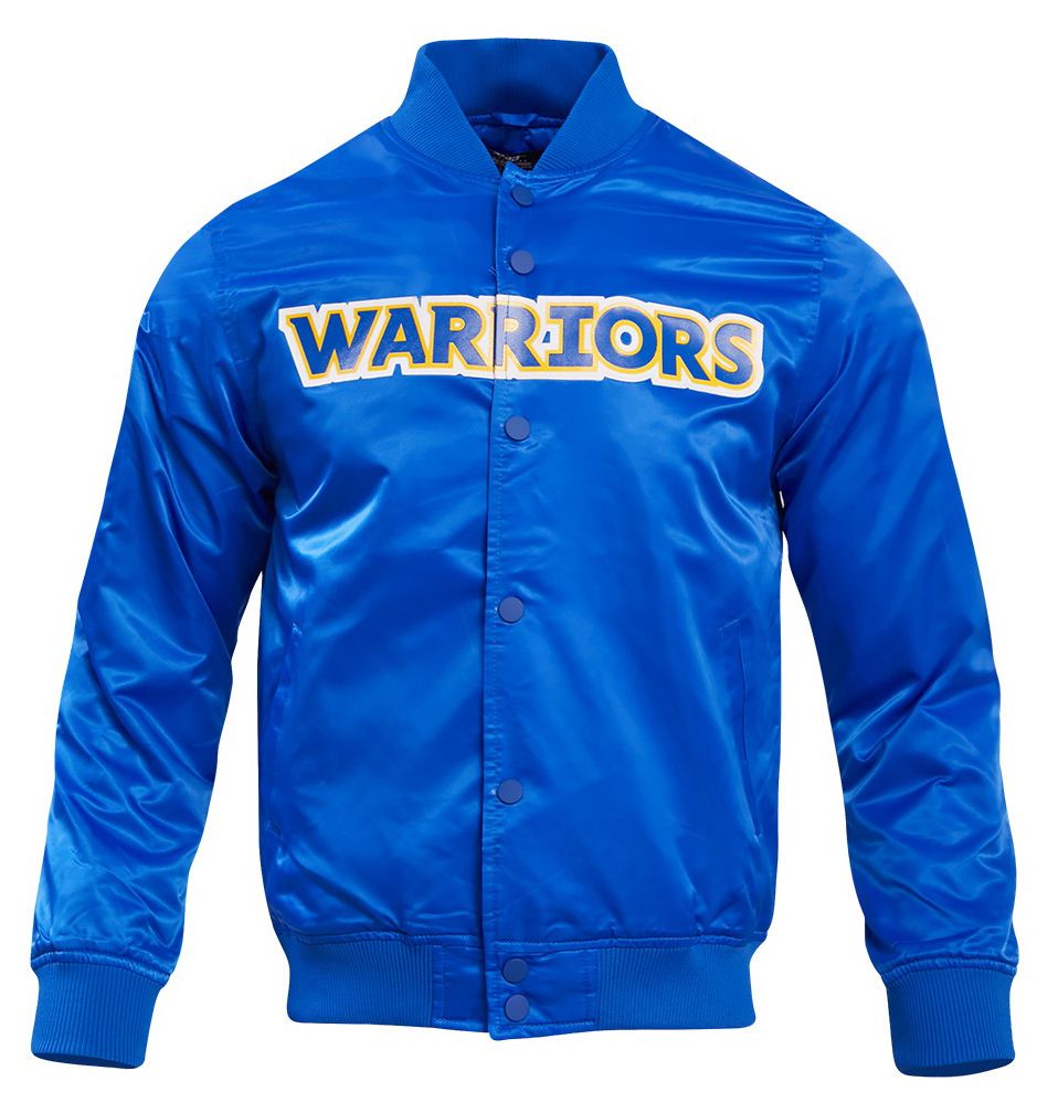 Pro Standard Men's Golden State Warriors Royal Big Logo Satin Jacket product image