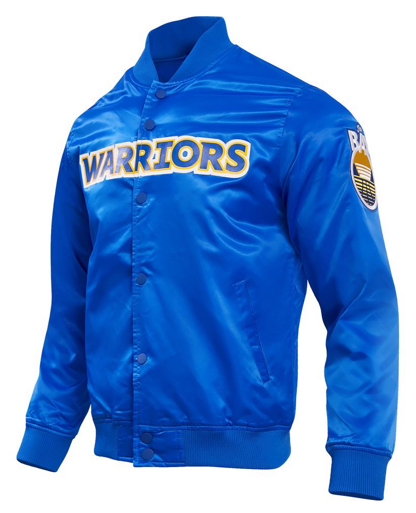 Pro Standard Men's Golden State Warriors Royal Big Logo Satin Jacket product image