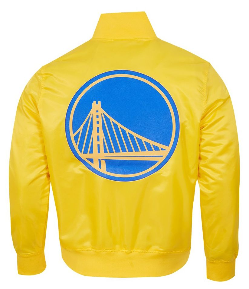 Pro Standard Men's Golden State Warriors Yellow Big Logo Satin Jacket product image