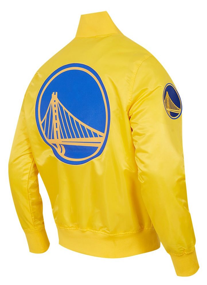 Pro Standard Men's Golden State Warriors Yellow Big Logo Satin Jacket product image