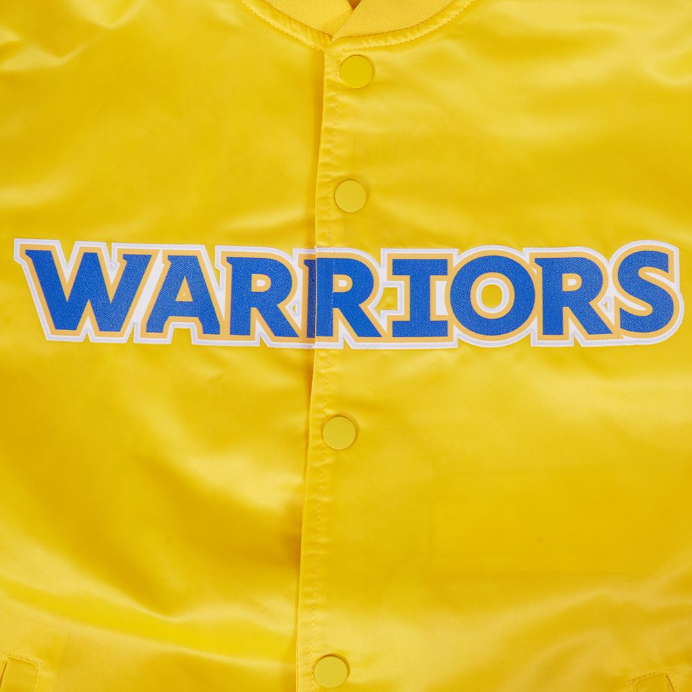 Pro Standard Men's Golden State Warriors Yellow Big Logo Satin Jacket product image