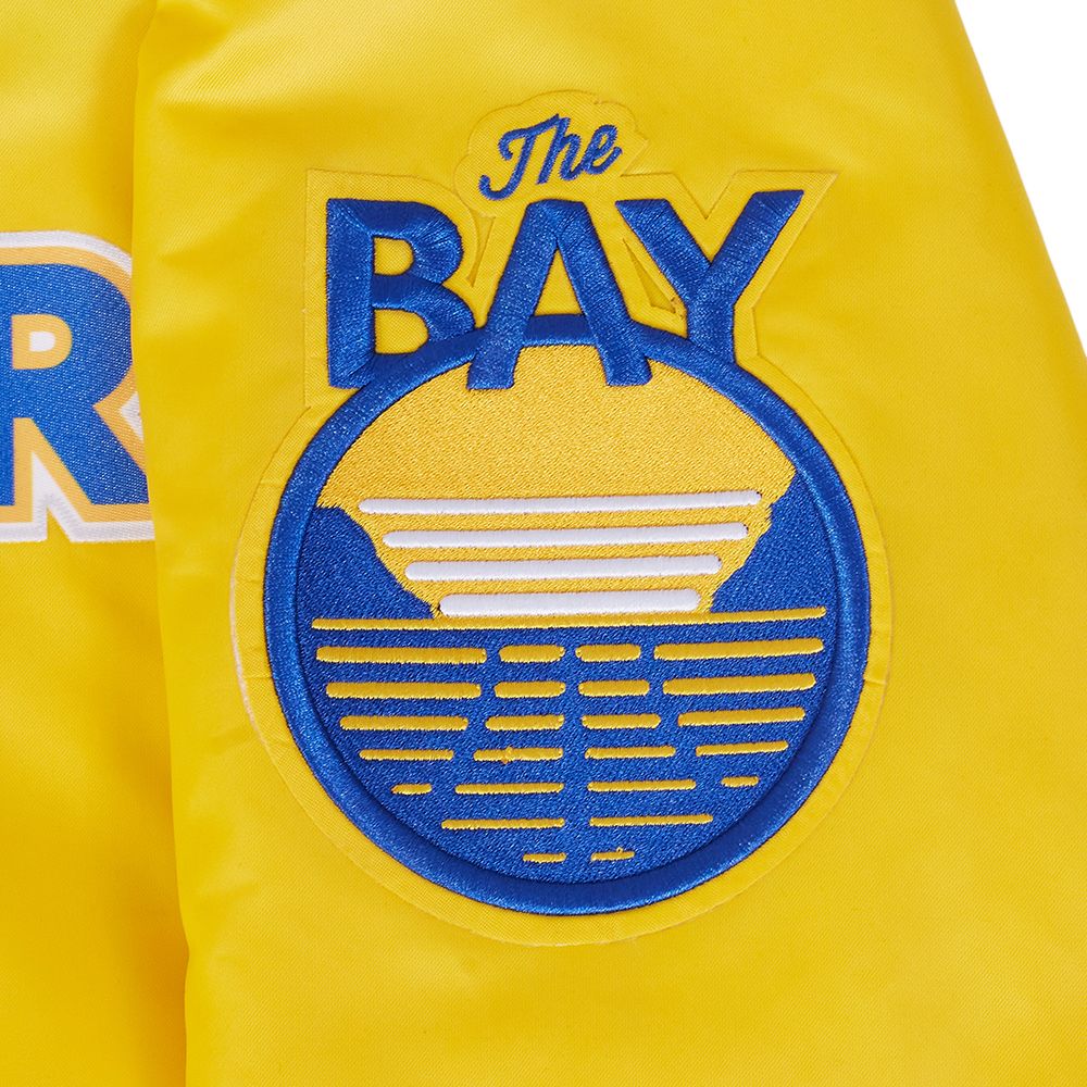 Pro Standard Men's Golden State Warriors Yellow Big Logo Satin Jacket product image