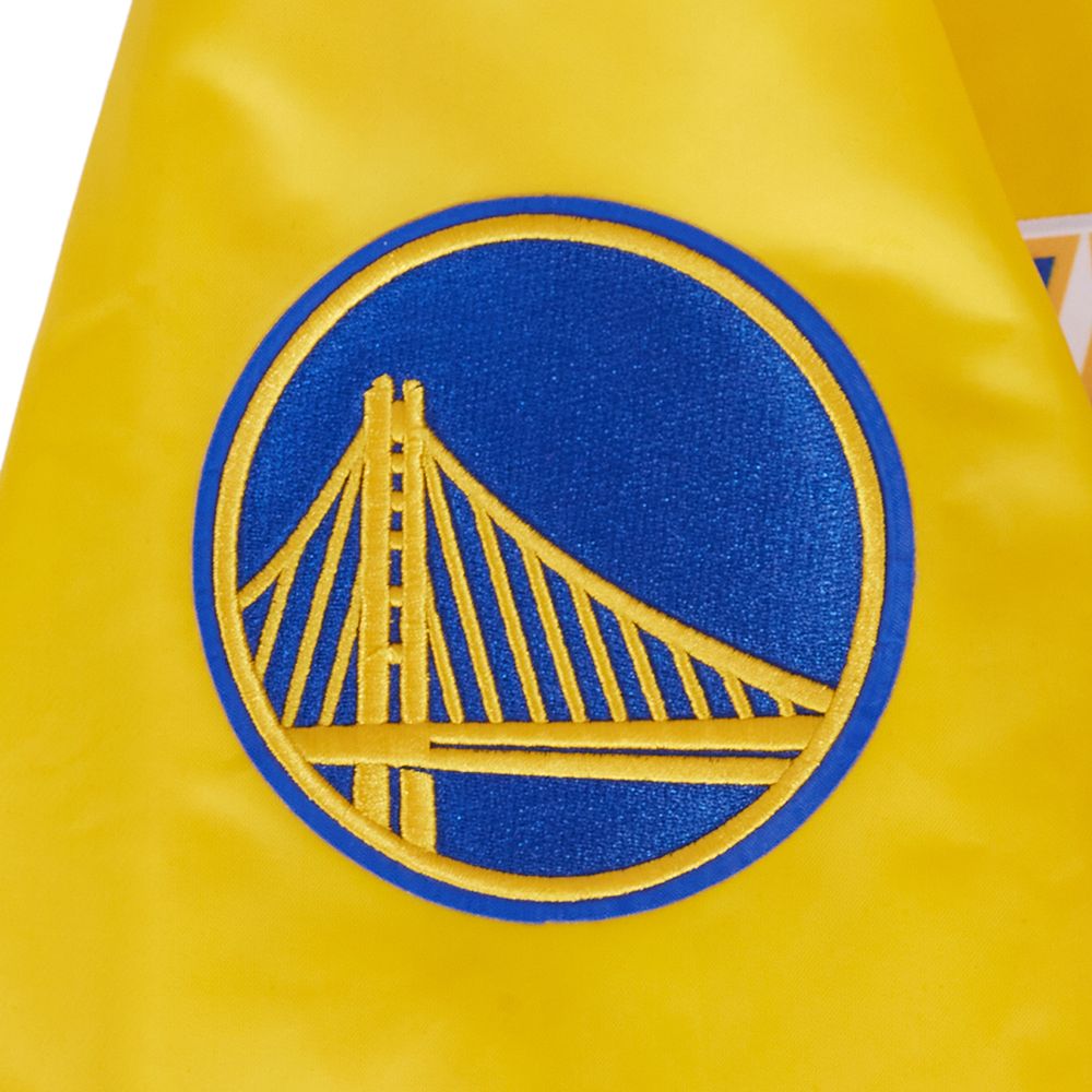 Pro Standard Men's Golden State Warriors Yellow Big Logo Satin Jacket product image