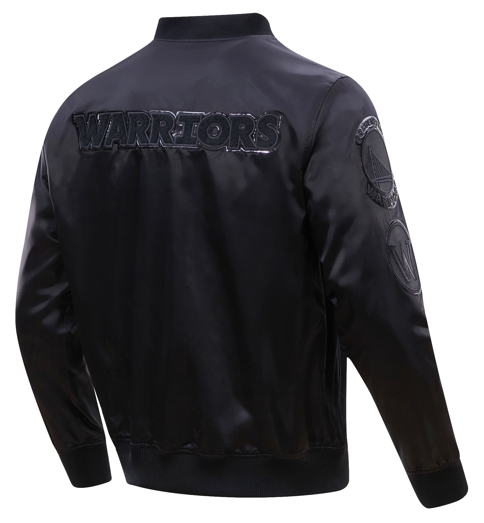 Pro Standard Men's Golden State Warriors Triple Black Satin Jacket product image