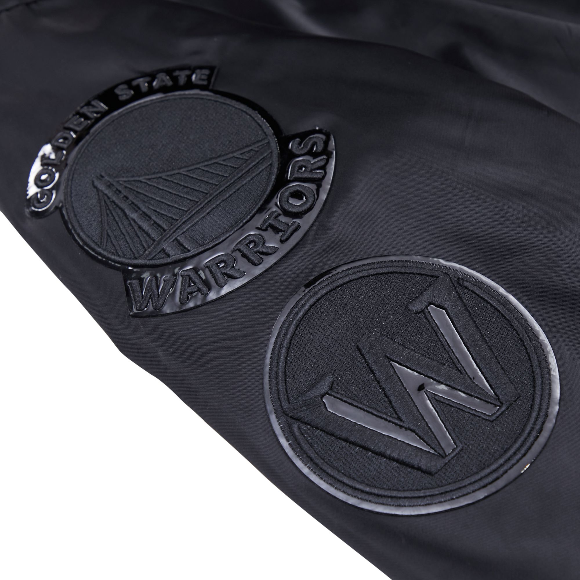 Pro Standard Men's Golden State Warriors Triple Black Satin Jacket product image