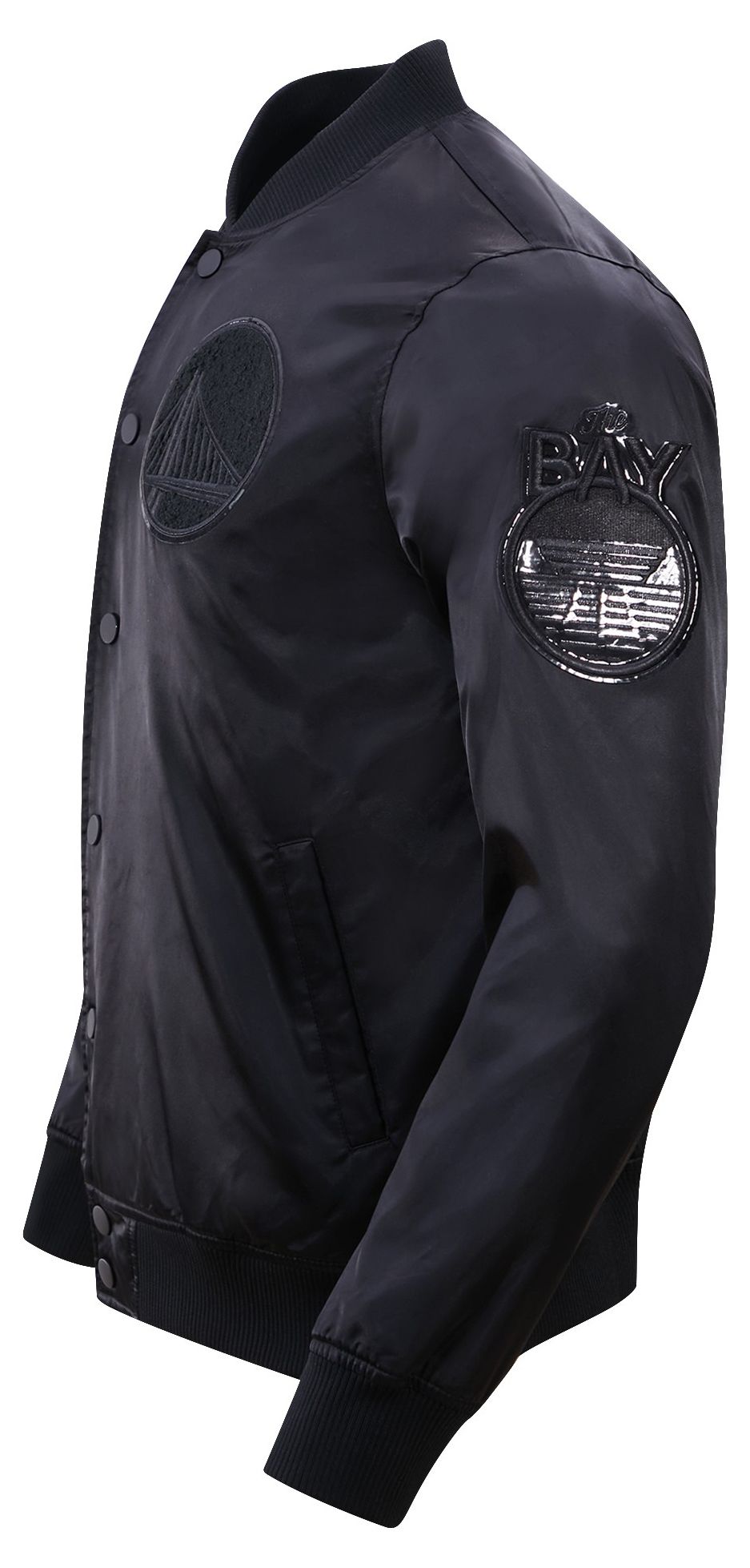 Pro Standard Men's Golden State Warriors Triple Black Satin Jacket product image