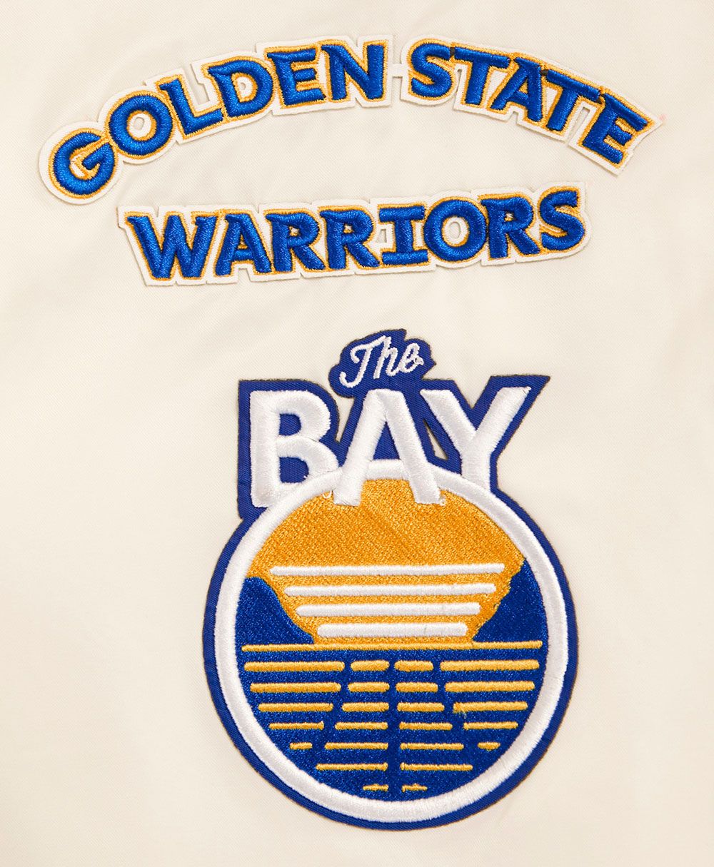 Pro Standard Adult Golden State Warriors White Retro Classic Satin Jacket product image