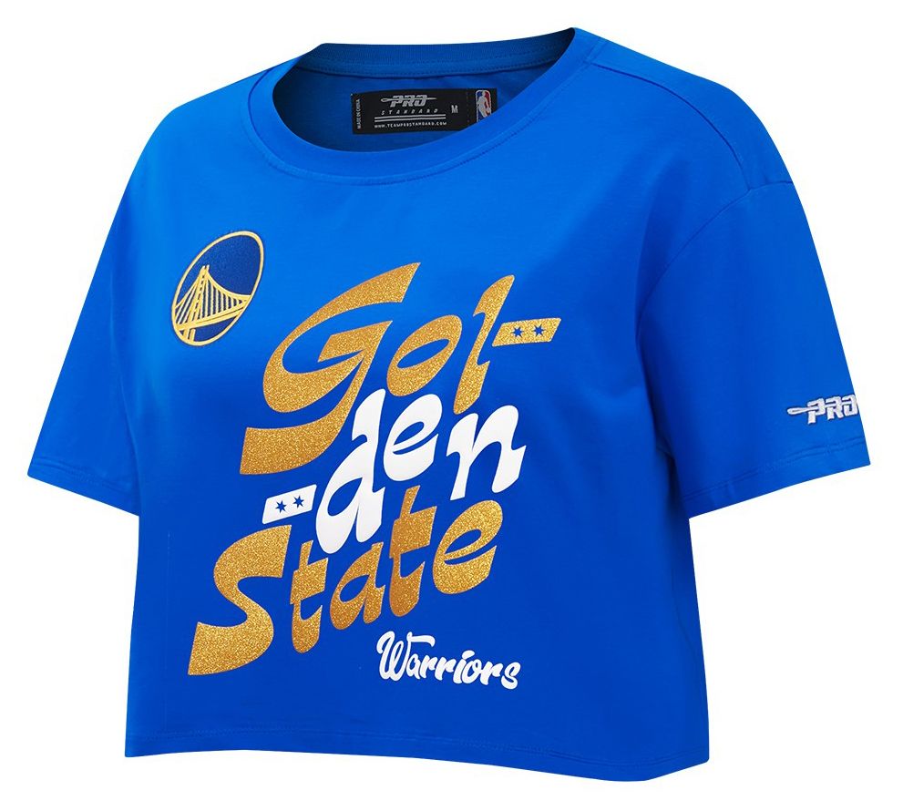 Pro Standard Women's Golden State Warriors Blue Wordplay Boxy T-Shirt product image