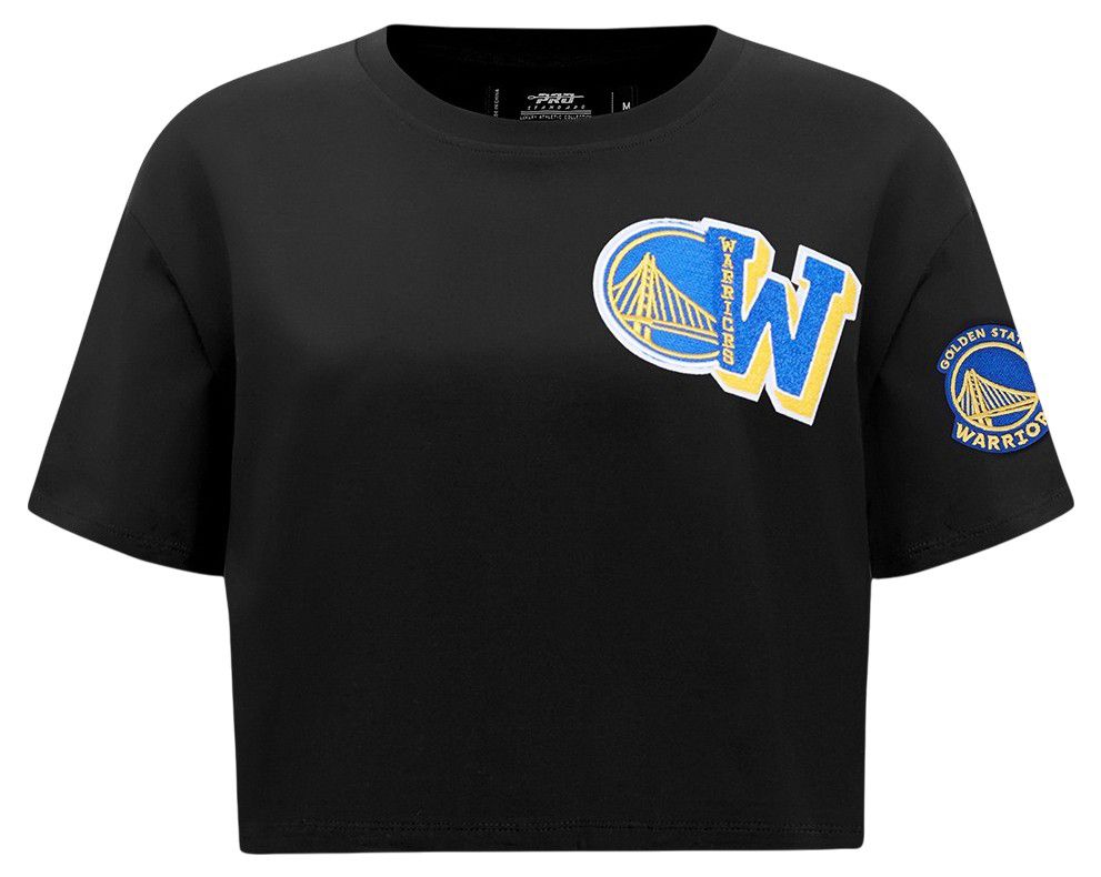 Pro Standard Women's Golden State Warriors Black Mash Up Boxy Cropped T-Shirt product image