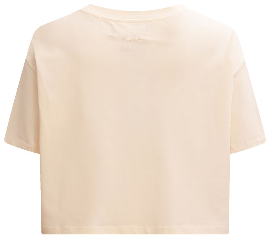 Pro Standard Women's Golden State Warriors Off-White Neutral Boxy Cropped T-Shirt product image