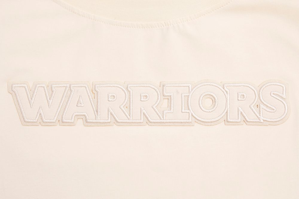 Pro Standard Women's Golden State Warriors Off-White Neutral Boxy Cropped T-Shirt product image