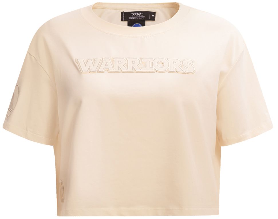 Pro Standard Women's Golden State Warriors Off-White Neutral Boxy Cropped T-Shirt product image