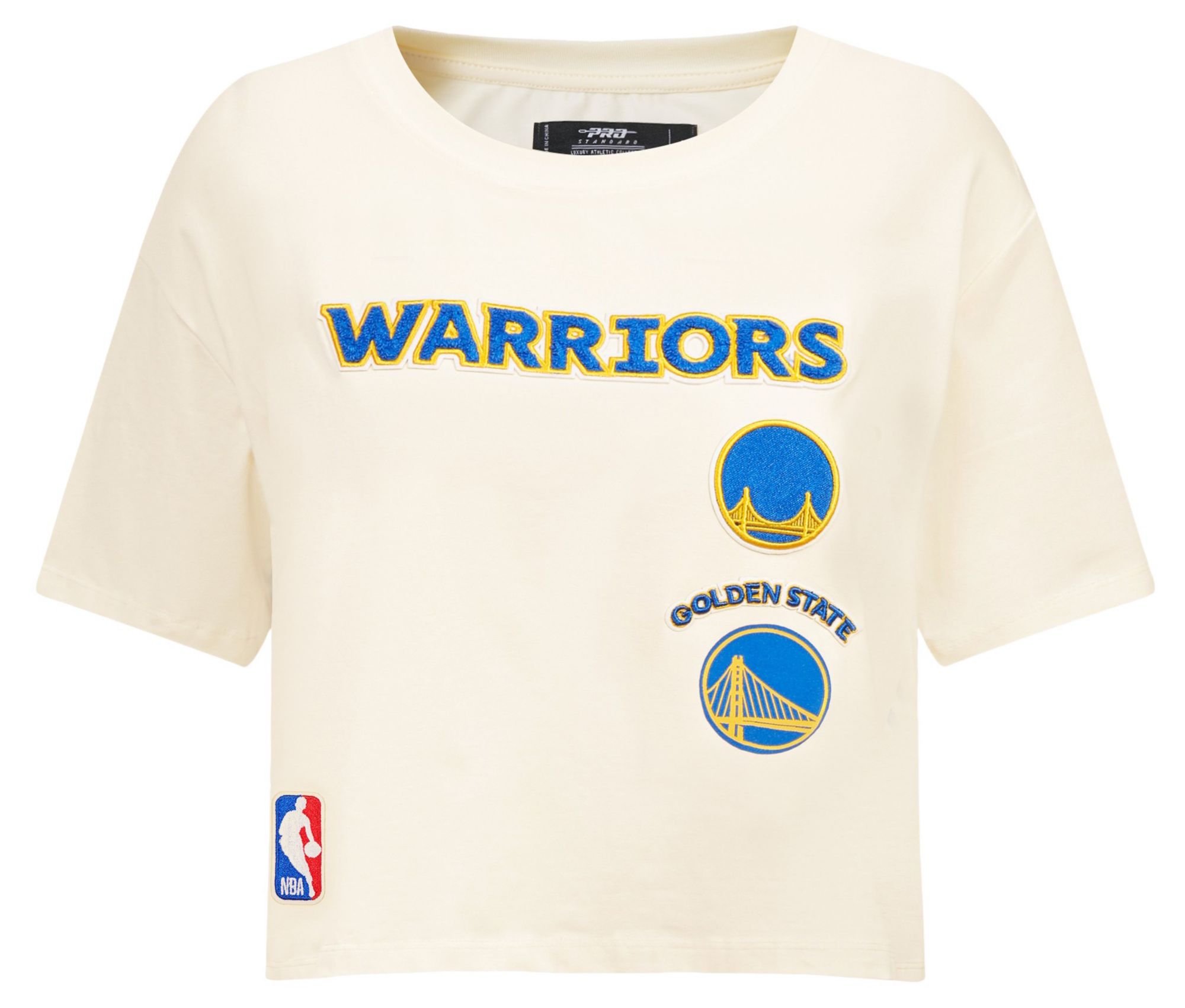 Pro Standard Women's Golden State Warriors Off-White Classic Boxy Cropped T-Shirt product image