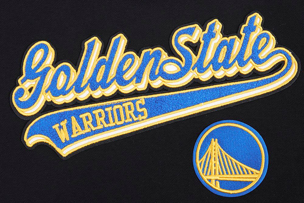 Pro Standard Women's Golden State Warriors Black Script Tail Rib Cropped Fleece Pullover Hoodie product image