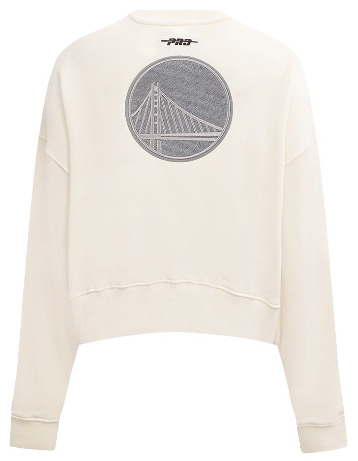 Pro Standard Women's Golden State Warriors Off White Reverse French Terry Crewneck Sweatshirt product image